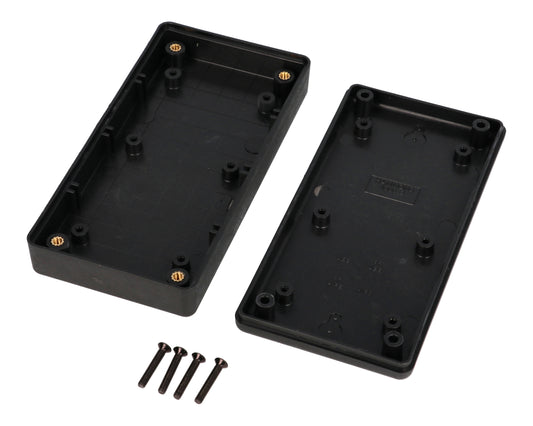 Hammond 1599RFIBBK 1599RFI Series EMI/RFI Shielded Conductive ABS Hand Held Enclosure, 5.12" x 2.56" x 1.02", Black.
