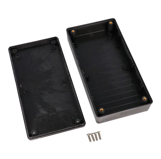 Hammond 1599RFIEBKBAT 1599RFI Series EMI/RFI Shielded Conductive ABS Hand Held Enclosure with Battery Door, 6.69" x 3.39" x 1.38", Black.