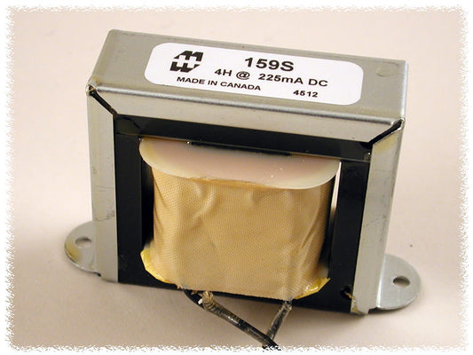 Hammond 159S DC Reactor, Filter Choke, Open Channel Mount, Inductance 4H, DC Current 225 mA.