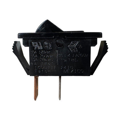 Eaton 160011E Rocker Switch SPST On-Off, 16A@125VAC/250VAC, 10A@28VDC, Black, QC Terminals