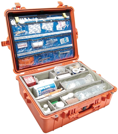 Pelican 1600EMS Protector EMS Case with Lid Organizer, Orange (ID 21.51" x 16.54" x 7.99") Mfr# 1600-005-150
