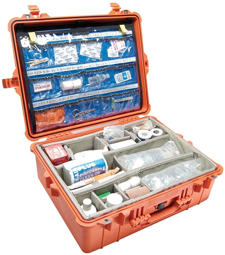 Pelican 1600EMS Protector EMS Case with Lid Organizer, Orange (ID 21.51" x 16.54" x 7.99") Mfr# 1600-005-150