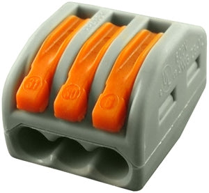 PICO 1633-14 3 Conductor Lever-Nut Wire Connector, 28-12AWG (Stranded & Solid) 600V, 10/Pack