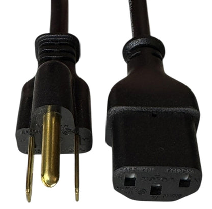 Volex 17002A-10-B1 AC Power Cord 18/3 SVT 5-15P C13 IEC Equipment Cable, UL/CSA, 1.5' (18 Inch), Rated 10 Amp 125VAC