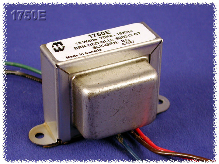 Hammond 1750E Output Transformer, Guitar Amp, 8,500 C.T. Ohm Pri., 8 Ohm Sec., 15W
