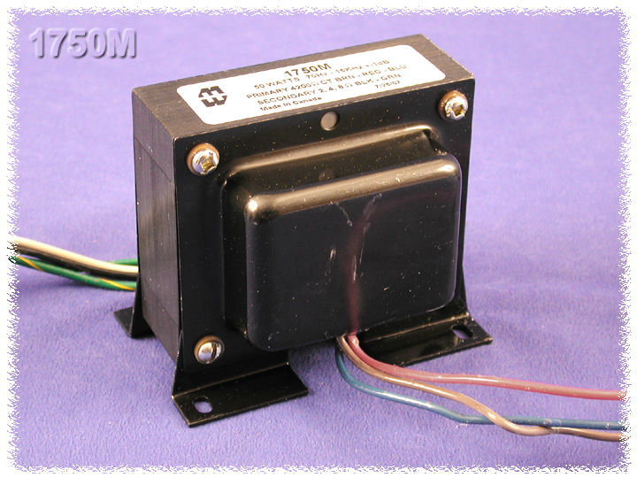 Hammond 1750M Output Transformer, Guitar Amp, 4,200 C.T. Ohm Pri., 2, 4, 8 Ohm Sec., 60W