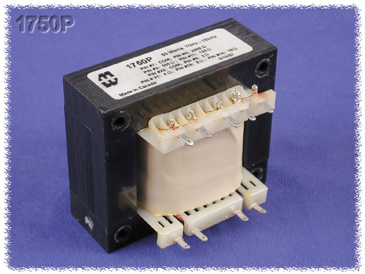 Hammond 1750P Output Transformer, Guitar Amp, 126, 500, 2,000 Ohm Pri., 2, 4, 8, 16 Ohm Sec., 50W