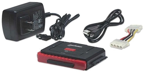 Manhattan 179195 Hi-Speed USB to Sata/Ide Adapter, 3-in-1 with One-Touch Backup, 40/44 Pin Ide USB 1.1/2.0