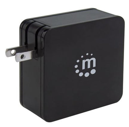 Manhattan 180214 Wall Charger 60W, USB Type-C Power Delivery Port (to 60W) USB Type-A Charging Port (to 2.4A)