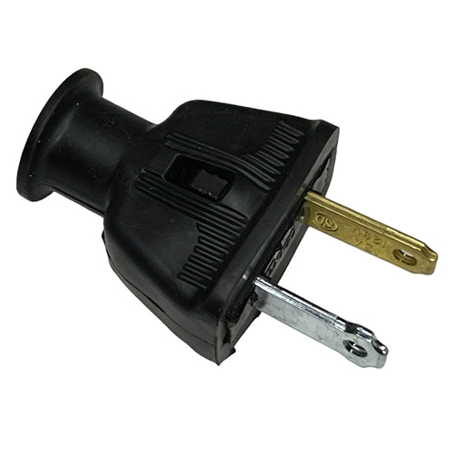 Eaton 183-6BK 2 Conductor Male Inline Rubber Plug, 15A-125V, NEMA1-15P