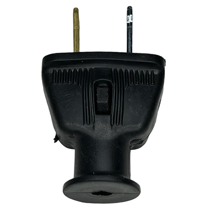 Eaton 183-6BK 2 Conductor Male Inline Rubber Plug, 15A-125V, NEMA1-15P