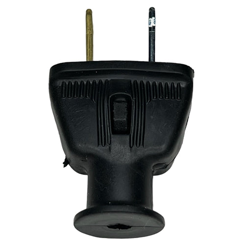 Eaton 183-6BK 2 Conductor Male Inline Rubber Plug, 15A-125V, NEMA1-15P