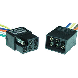 PICO 1879-BP 18 AWG 12" 6 Pin Square Trailer Connector, 1-Piece