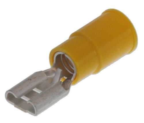 Molex 19017-0047 Yellow 12-10AWG .250" Female Quick Connector, Vinyl Insulated, 100/Pack