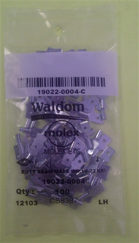 Molex 19022-0004 Non-Insulated 22-18AWG .250" Male Quick Connector, 100/Pack