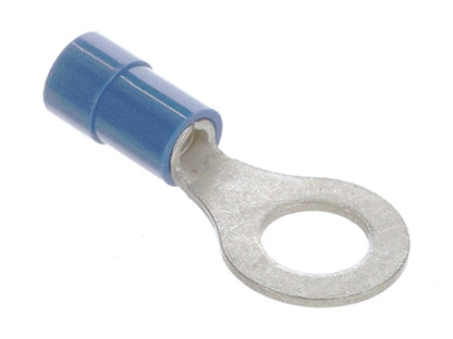 Molex 19070-0075 Blue 16-14AWG 1/4" Ring Terminal Connector, Vinyl Insulated, 100/Pack