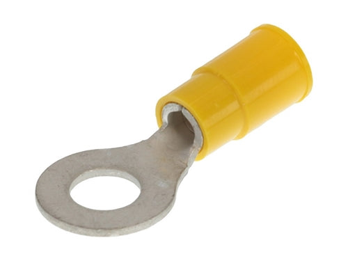 Molex 19070-0132 Yellow 12-10AWG 1/4" Ring Terminal Connector, Vinyl Insulated, 100/Pack