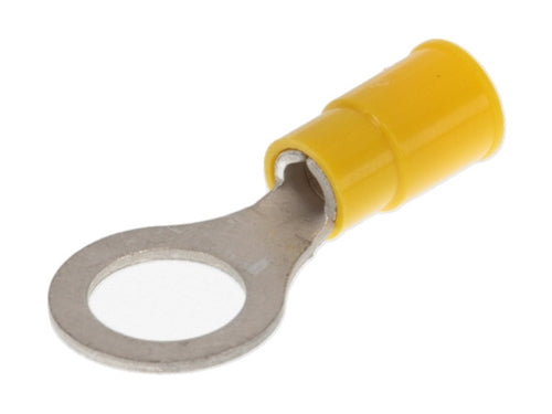 Molex 19070-0153 Yellow 12-10AWG 3/8" Ring Terminal Connector, Vinyl Insulated, 100/Pack