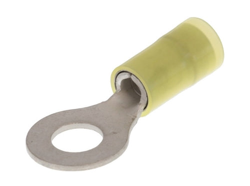 Molex 19073-0188 Yellow 12-10AWG 1/4" Ring Terminal Connector, Nylon Insulated, 100/Pack