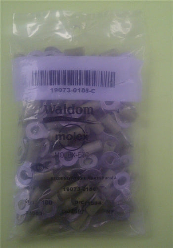 Molex 19073-0188 Yellow 12-10AWG 1/4" Ring Terminal Connector, Nylon Insulated, 100/Pack