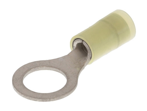 Molex 19073-0236 Yellow 12-10AWG 3/8" Ring Terminal Connector, Nylon Insulated, 100/Pack
