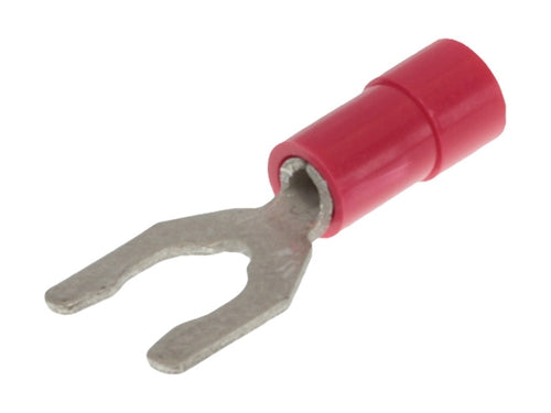 Molex 19099-0015 Red 22-18AWG #10 Locking Spade Connector / Fork Terminal, Vinyl Insulated, 100/Pack