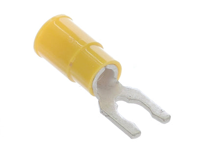 Molex 19099-0050 Yellow 12-10AWG #10 Locking Spade Connector / Fork Terminal, Vinyl Insulated, 100/Pack