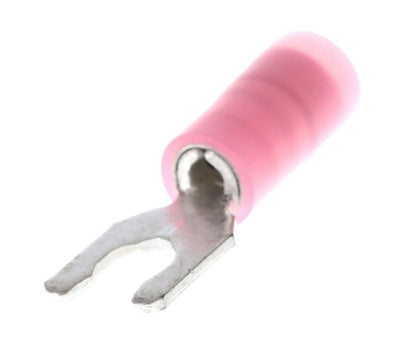 Molex 19115-0009 Red 22-18AWG #6 Locking Spade Connector / Fork Terminal, Nylon Insulated, 100/Pack