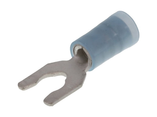 Molex 19115-0079 Blue 16-14AWG #8 Locking Spade Connector / Fork Terminal, Nylon Insulated, 100/Pack