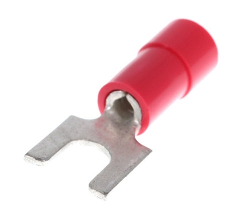 Molex 19131-0038 Red 22-18AWG #6 Spade Connector / Fork Terminal, Vinyl Insulated, 100/Pack