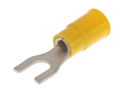 Molex 19144-0042 Yellow 12-10AWG #10 Spade Connector / Fork Terminal, Vinyl Insulated, 100/Pack