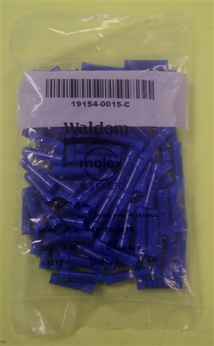 Molex 19154-0015 Blue 16-14AWG Butt Splice Connector, Vinyl Insulated, 100/Pack