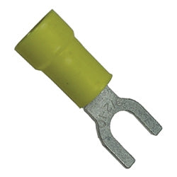 PICO 1925-CP Yellow 12-10AWG #10 Spade Connector / Fork Terminal, Vinyl Insulated, 100/Pack
