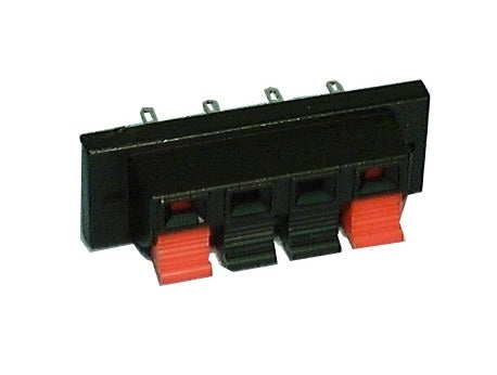 Philmore 1979 Speaker Terminal Strip with Push-In Connection, 4 Position (2 Red / 2 Black)