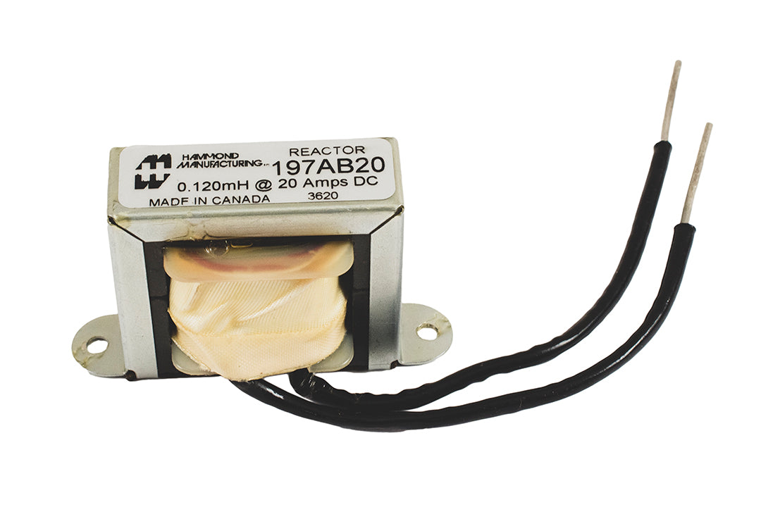 Hammond 197AB20 High Frequency Reactor, 0.12 Mh, 20A, Wire Leads, 6 Inch Min.