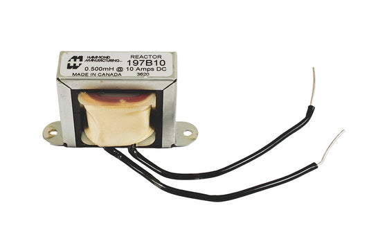 Hammond 197B10 High Frequency Reactor, 0.5 Mh, 10A, Wire Leads, 6 Inch Min.