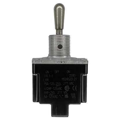 Honeywell 1TL1-1 Toggle Switch SPDT On-Off-On 15A/125VAC, Non-Locking Lever, Sealed, Screw Terminals, UL CSA