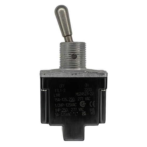 Honeywell 1TL1-2 Toggle Switch SPST Off-On 15A/125VAC, Non-Locking Lever, Sealed, Screw Terminals, UL CSA
