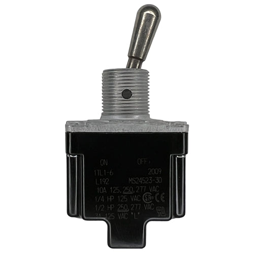 Honeywell 1TL1-6 Toggle Switch SPST (On)-Off 10A/125VAC, Non-Locking Lever, Sealed, Screw Terminals, UL CSA