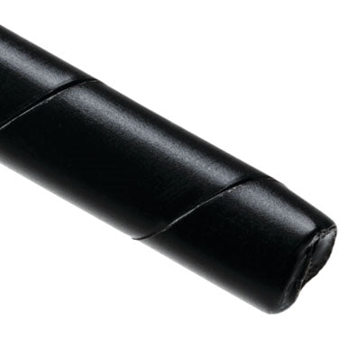 Hellermann Tyton 2.5NFP0C 3/8" Spiral Wrap Protective Sleeving, Polyethylene, Black 100' Roll, Max Bundle Diameter: 3"