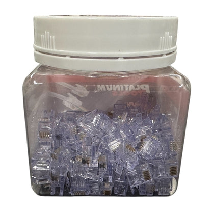 Platinum 202026J EZ-RJ12/11 Connectors, Works On Solid or Stranded Wire, 100/Jar