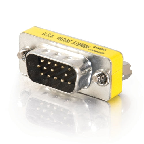 C2G HD15 Male-Male Gender Changer, Slim Version, High Density, 15 Pin 20686