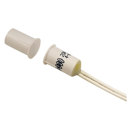 GRI 20RS-12 Resessed Mount Magnetic Reed Switch, 10W 200VDC 0.50A SPST-NO, 3/8" White, Standard Gap 1/2", Closed Loop