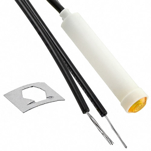 VCC 2110A3 Amber Neon 125V Panel Mount Indicator Lamp, Smal L Dome, .310" Hole Diameter, Wire Leads, 105VAC to 125VAC