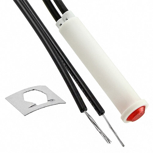 VCC 2120A1 Red Neon 125V Panel Mount Indicator Lamp, Small Dome, .310" Hole Diameter, Wire Leads, 105VAC to 125VAC