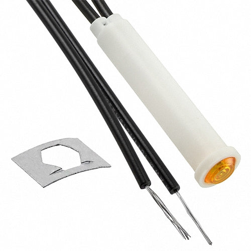 VCC 2120A3 Amber Neon 125V Panel Mount Indicator Lamp, Smal L Dome, .310" Hole Diameter, Wire Leads, 105VAC to 125VAC