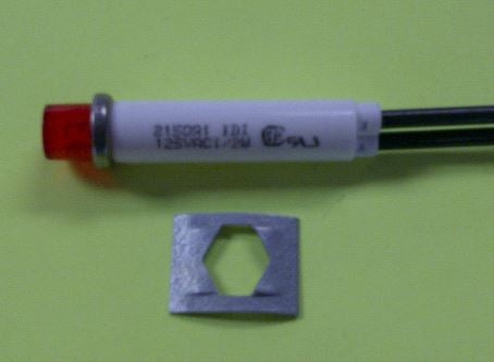 VCC 2150A1 Red Neon 125V Panel Mount Indicator Lamp, Hi-Hat, .310" Hole Diameter, Wire Leads, 105VAC to 125VAC