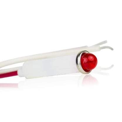 VCC 2191U1-24V Red LED 24V Panel Mount Indicator Lamp, Hi-Dome, .310" Hole Diameter, Wire Leads