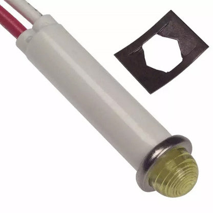 VCC 2191U7-12V Yellow LED 12V Panel Mount Indicator Lamp, Hi-Dome, .310" Hole Diameter, Wire Leads