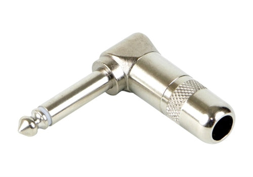 Switchcraft 226 2 Pole Mono 1/4" Right Angle Cable Mount Phone Plug, Nickel Plated